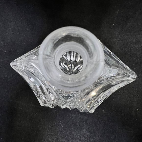 Vintage Pressed Glass Perfume Bottle With Feather Plume Stopper - Picture 8 of 9